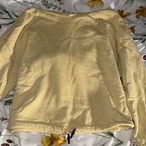 Yellow hooded sweatshirt